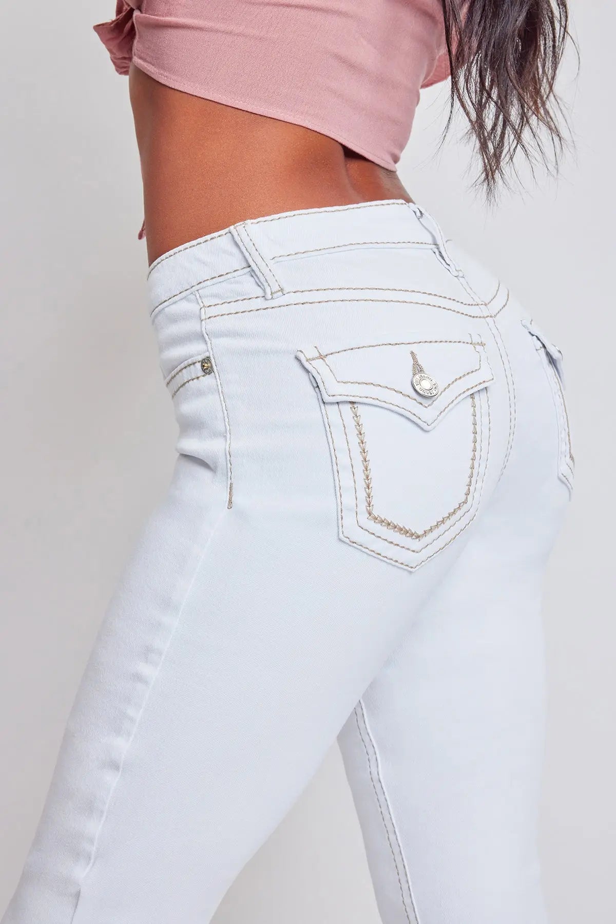 Women's Heavy Stitch Bootcut Jeans with Embroidered Pockets YMI JEANS